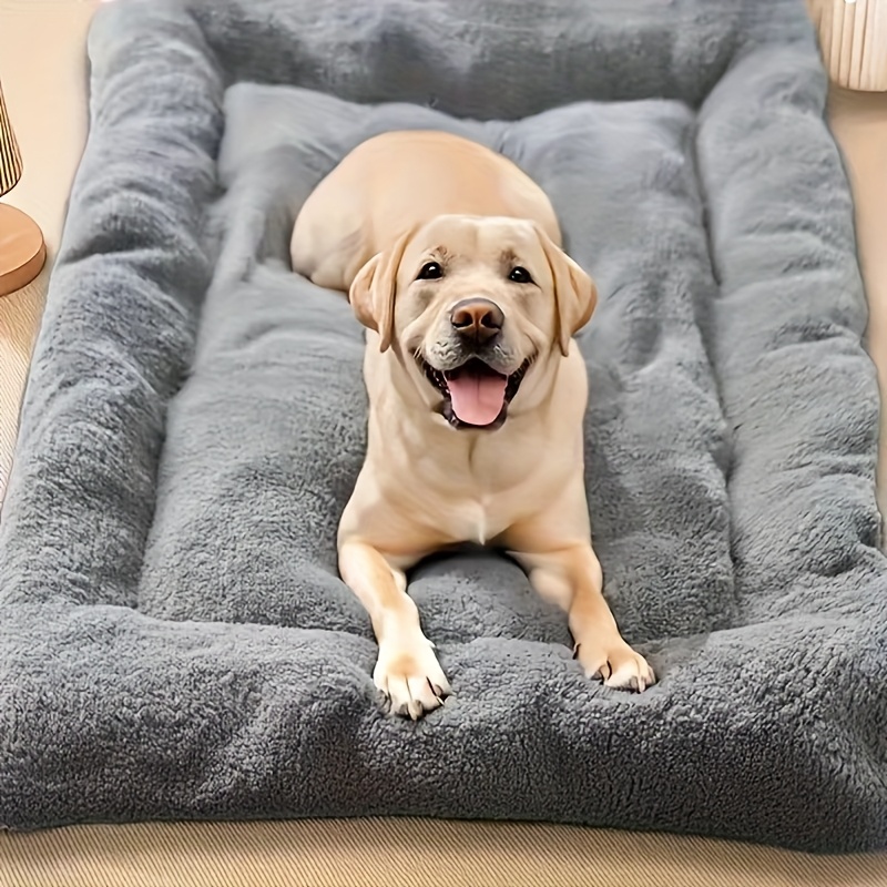 extra large plush dog bed sofa thick soft polyester pet mattress for small medium large dogs cats cushioned rectangular design with grid pattern   cozy furniture for indoor outdoor   furniture bed   furniture decorative pet item Product details 4
