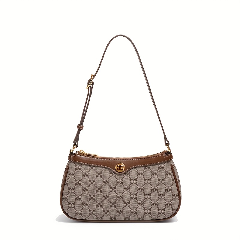 Light Luxury Leisure Vintage Floral Single Shoulder Underarm Bag, Retro Commuting Versatile Crossbody French Style Bag, Niche Design, High-end Handbag, Fashionable And Phone Bag For Women
