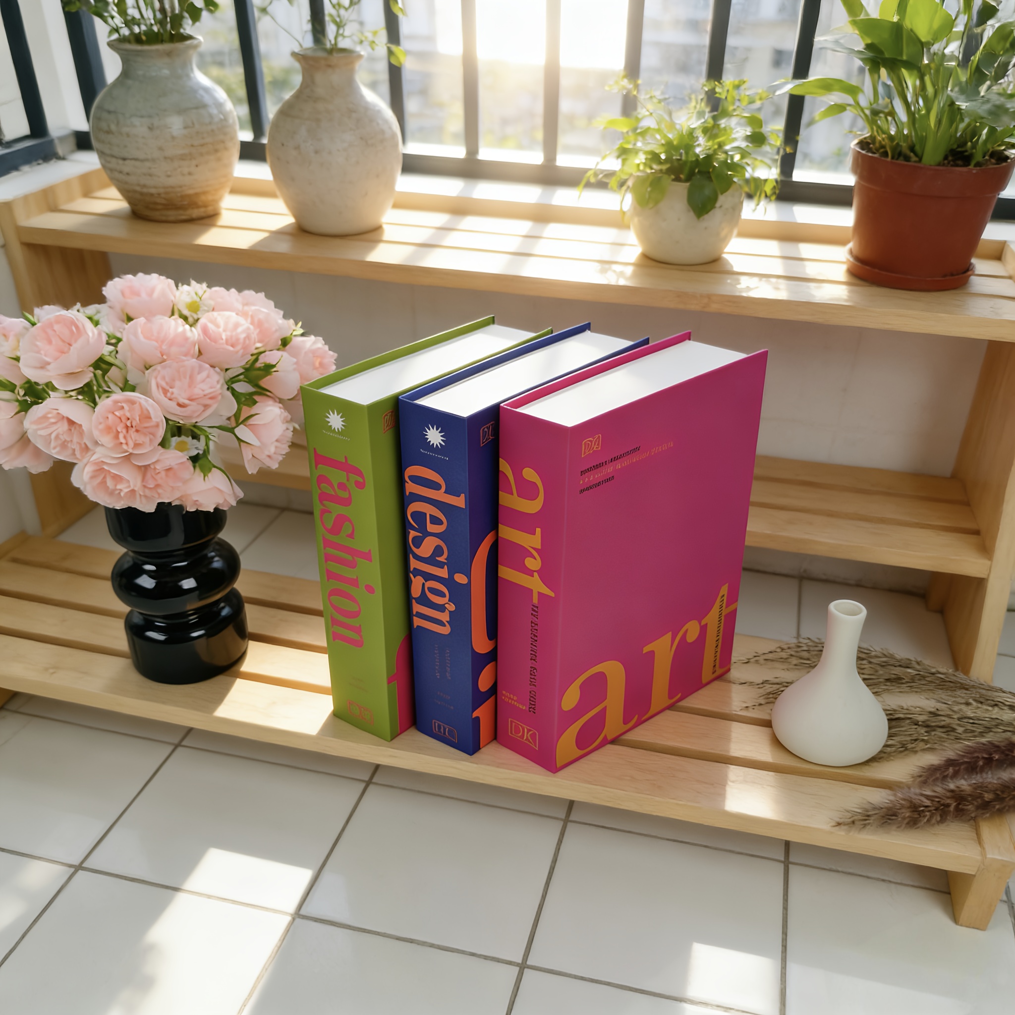 TEMU 3pcs Art English Decorative Books | Paper Simulation Books, Stackable Fake Books, Fashionable Home Desktop And Bookshelf Ornaments, Ideal For