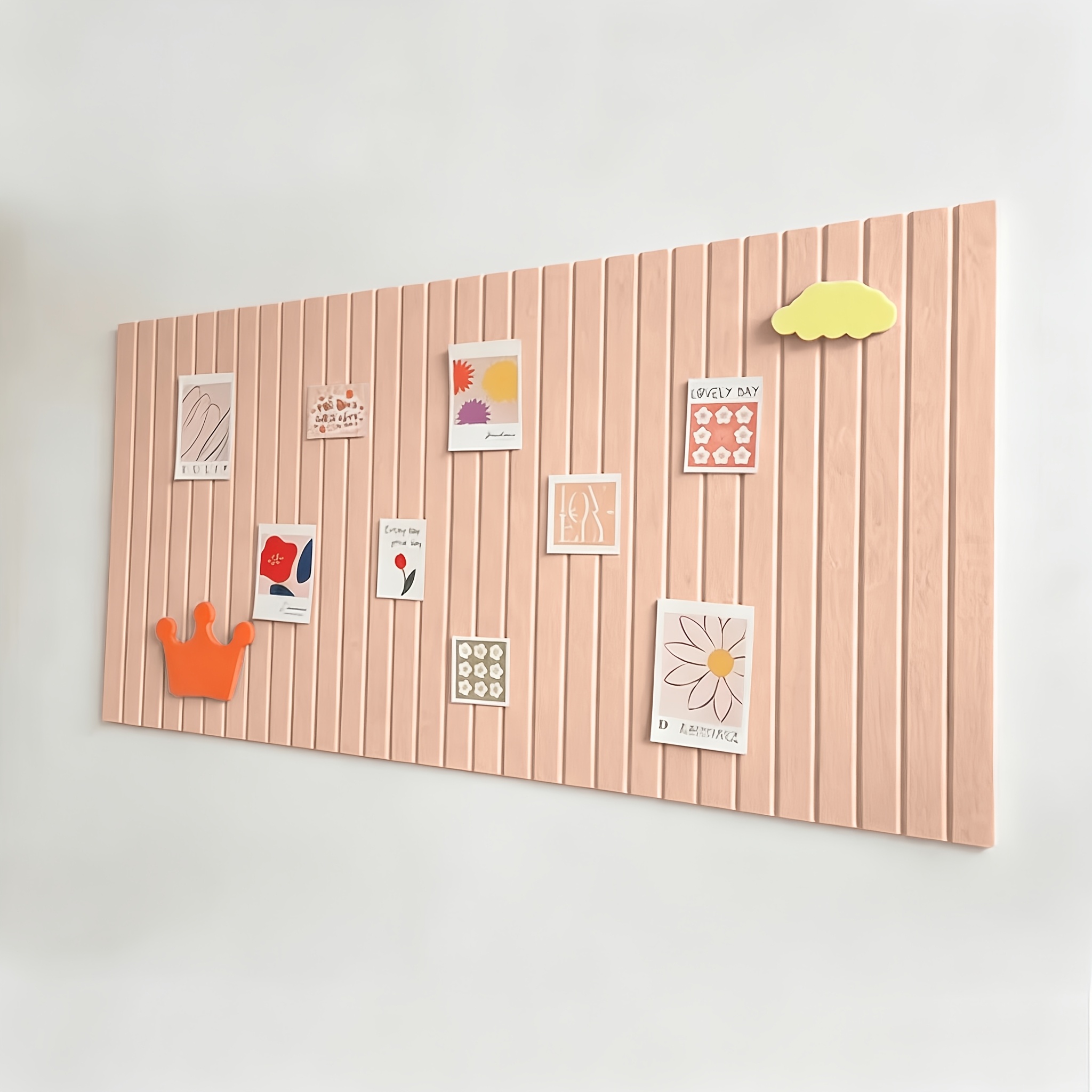 TEMU 60 X 80cm Large Size Vertical Striped Felt Board Photo Wall, Bedroom Living Room Dormitory Decorative Background Board For Photos And Messages,