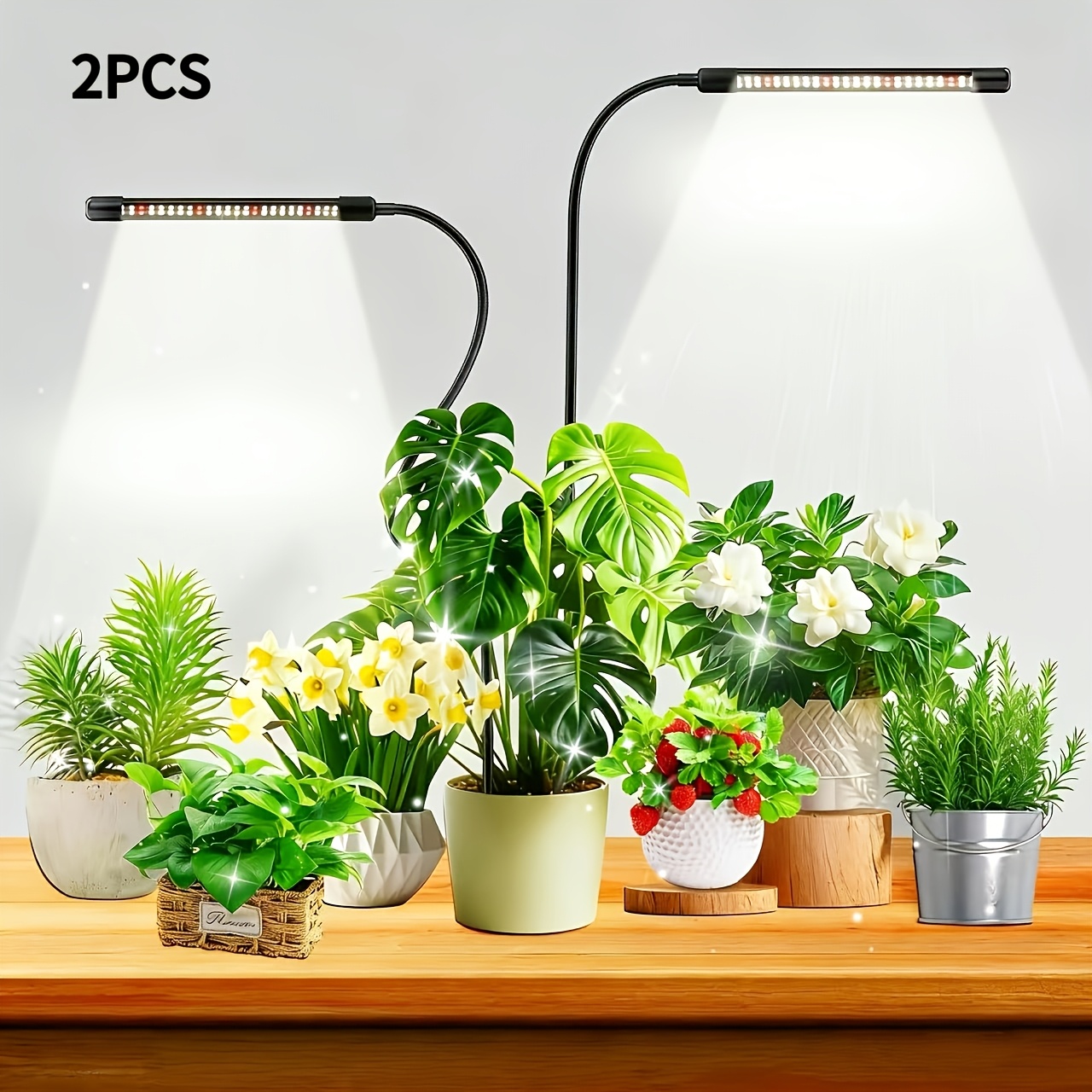 TEMU 4/3/2pcs Led Grow Lights! Adjust Height And Angle To Plant Growth. Soil-insert Design And Usb-powered, Perfect For , Living Rooms, Bedrooms, And