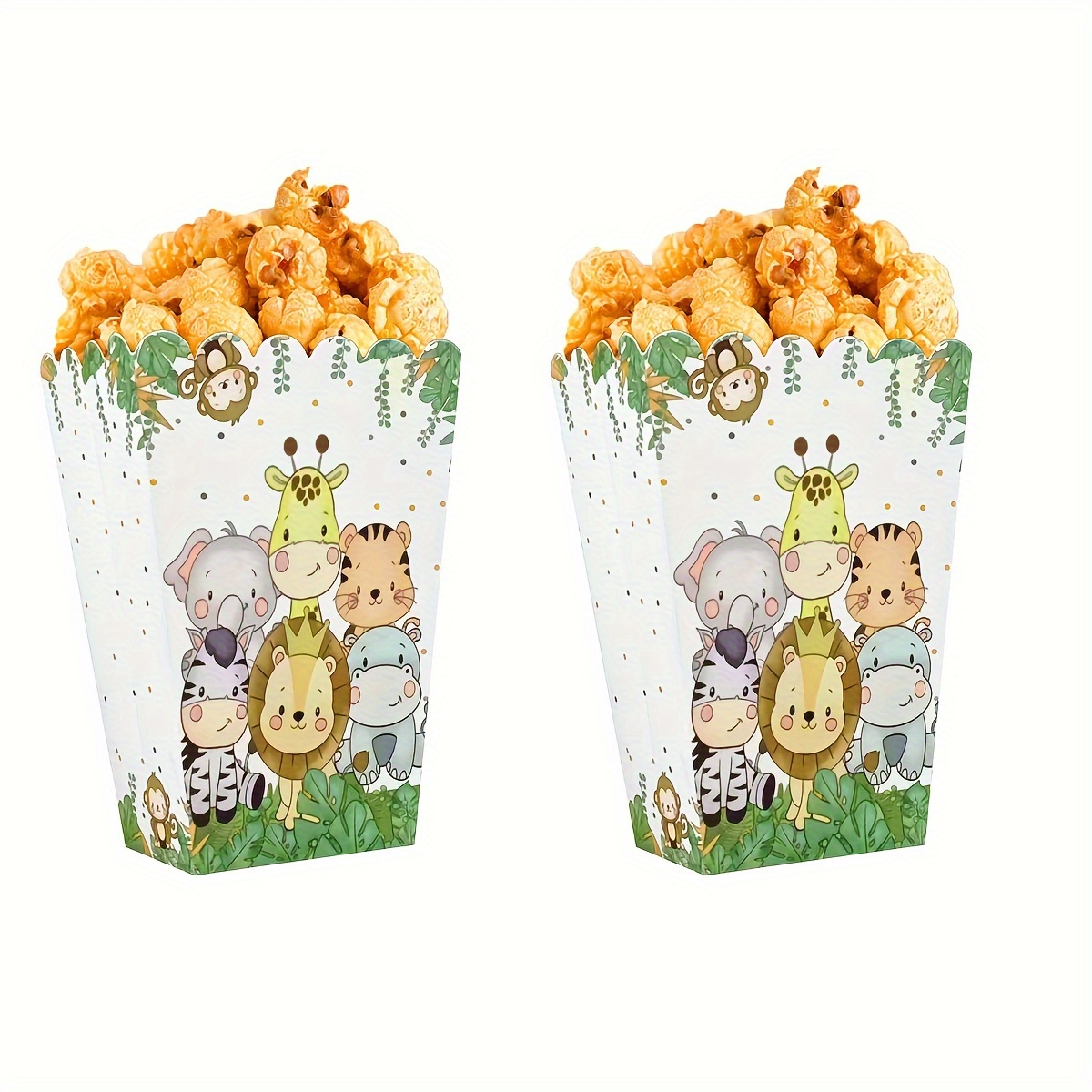 

Jungle Animal Pattern Popcorn Box, Animal Theme Party Popcorn Box, Family Party Birthday Party Decoration Supplies