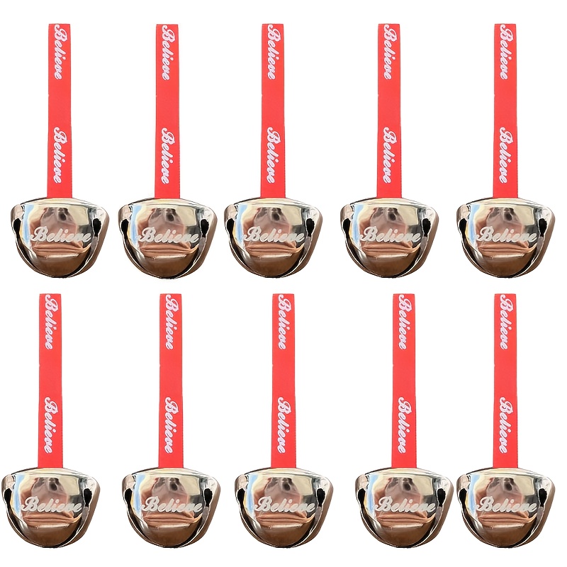 TEMU 10 Clochettes Colorées avec Rouges - Mini Clochettes en Métal de 3,81 cm, Adaptées pour Arbres, Mariages, Fêtes Prénatales, Fêtes et Décorations