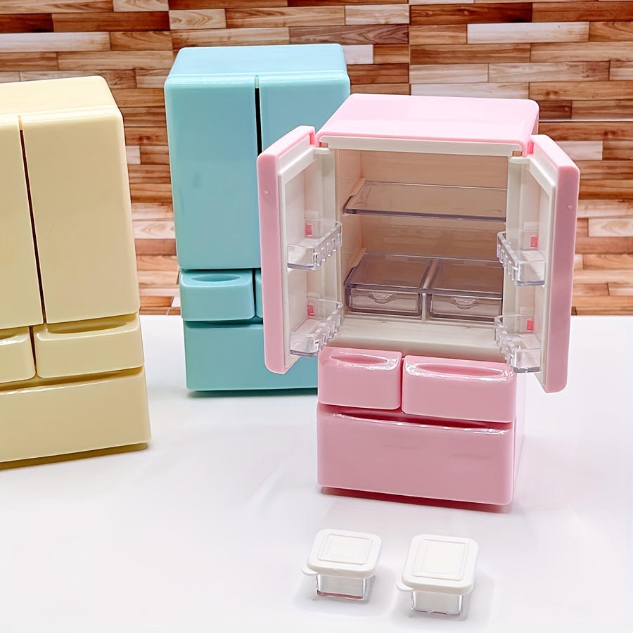 miniature double door refrigerator dollhouse play kitchen - Temu