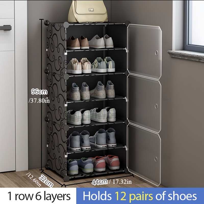 TEMU Shoe Rack , Portable Shoes Organizer, Expandable Standing Rack, Storage 8 Pairs Shoes, Boots, Slippers, Large Diy Plastic Detachable Shoes