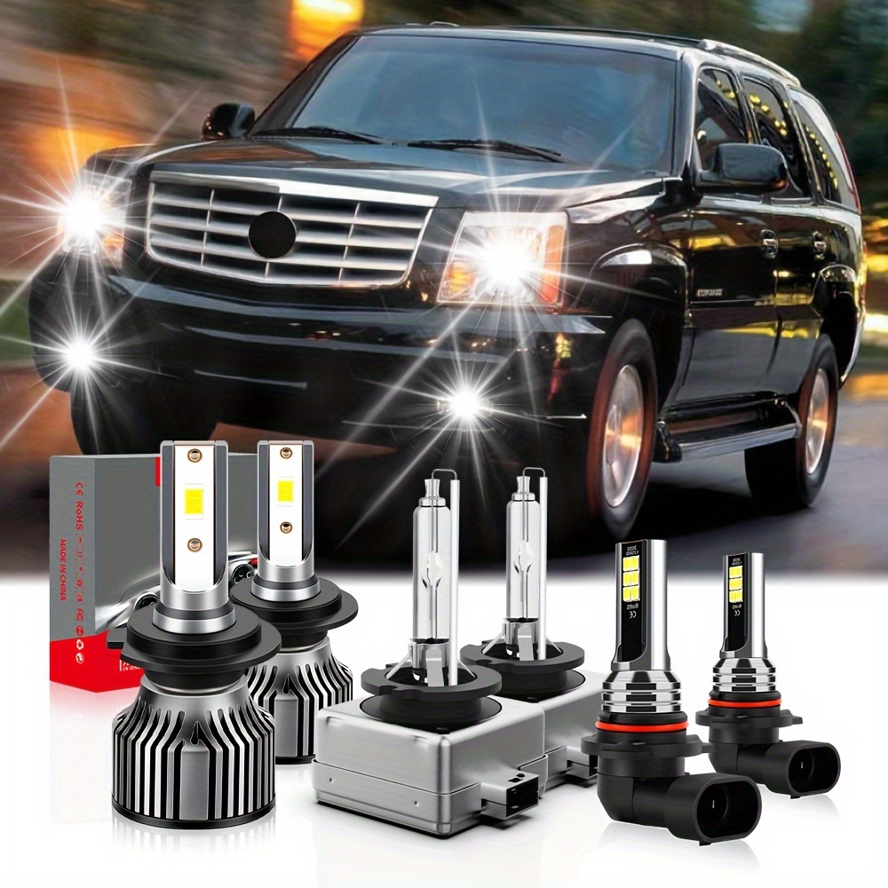 6000K LED Headlight & Fog Light Bulb Kit For Cadillac Escalade 2007-2014 – Super Bright