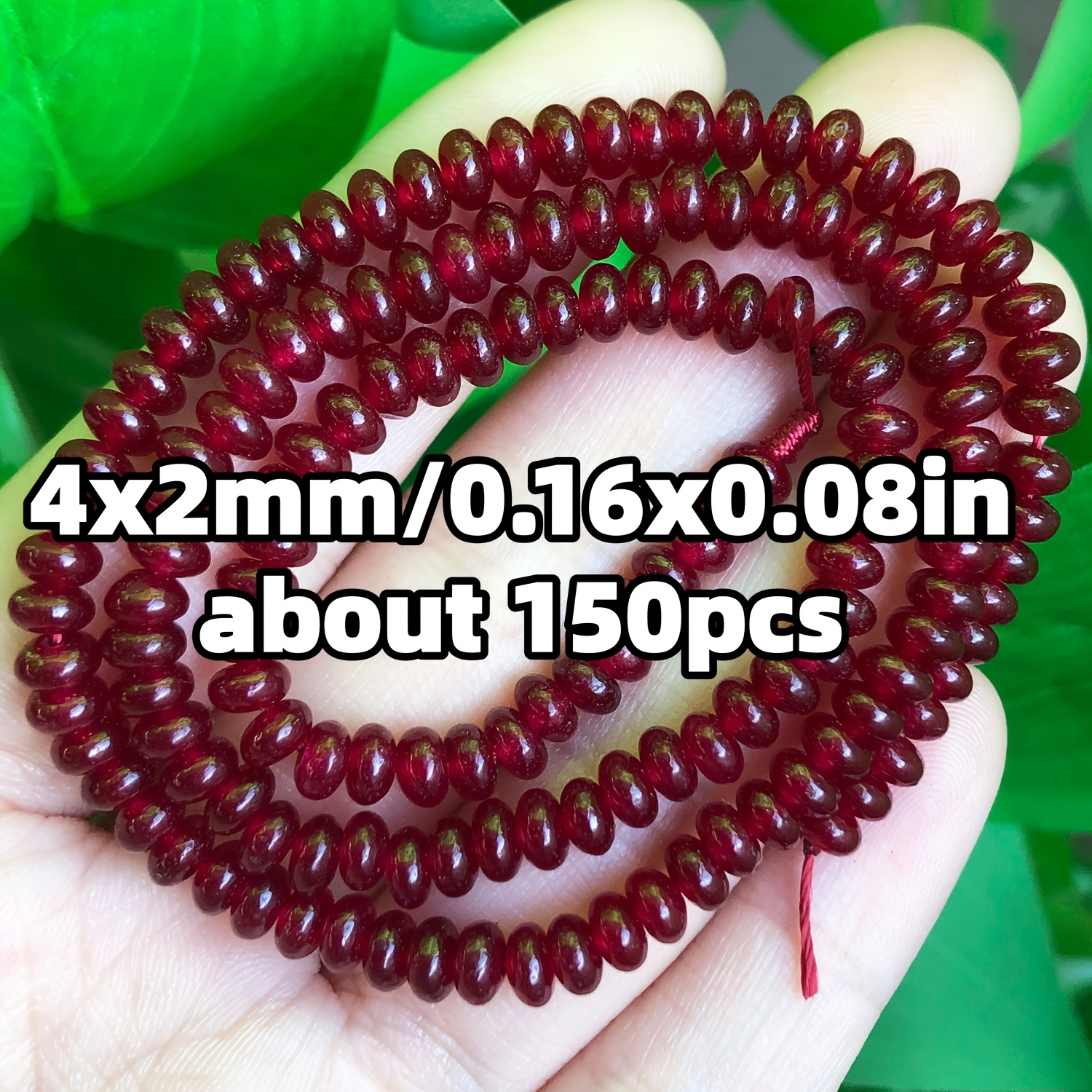 TEMU 2D Plat - ongeveer 150 stuks 4X2mm Rode Kwartsbandjes - Abacus Wiel Platte Ronde Vorm Losse Kralen en Kralen Assortimenten voor Sieraden Maken