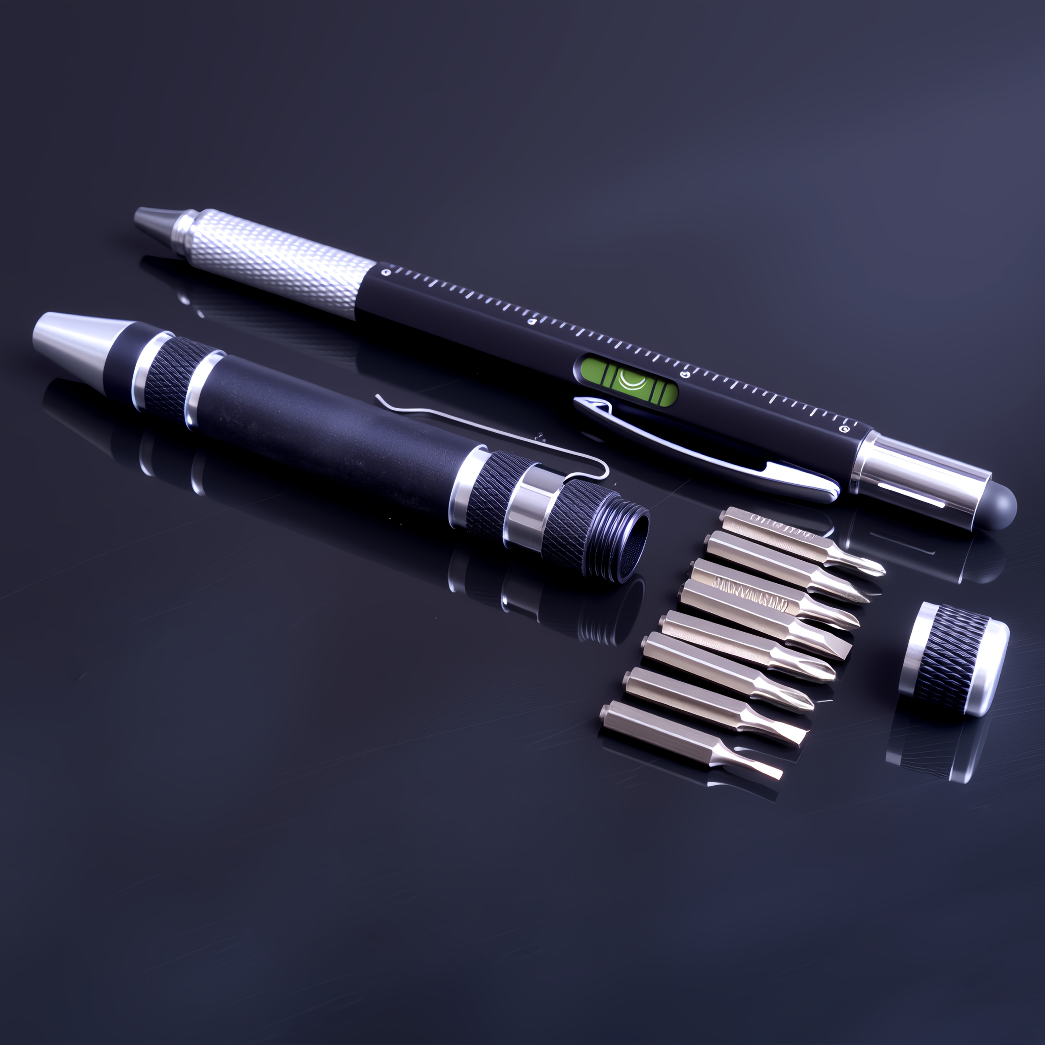 E-shop 14-in-1 Multifunktions-Schraubendreher-Werkzeug – Inklusive 1,0 mm Kugelschreiber, Lineal, Stylus, Wasserwaage, Schraubendreher und