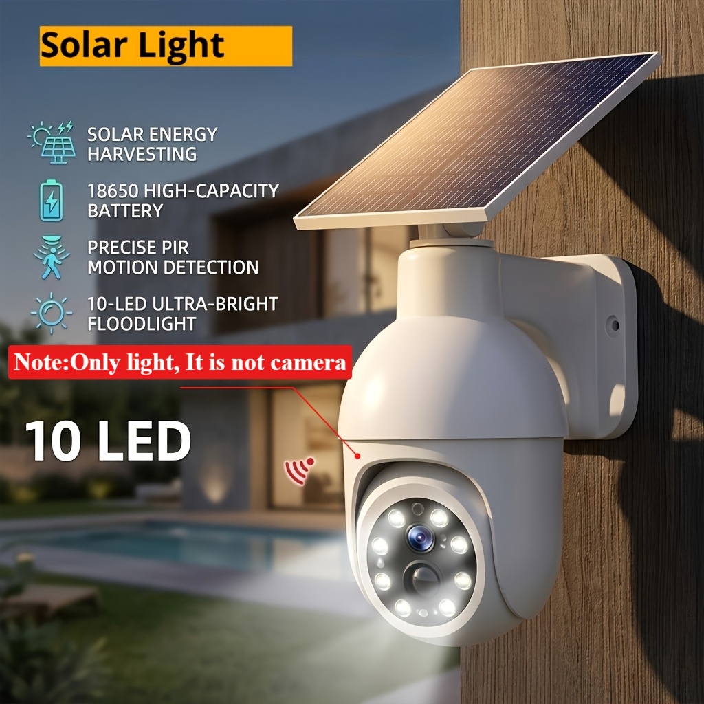 Image of Outdoor Solar Wall Light With Sensor, Led Security Light, Ip65 Rated Solar Wall-mounted Light, 1500mah, Anti-theft Light With Surveillance Camera-. Suitable For , Courtyards, Gardens, And Fences