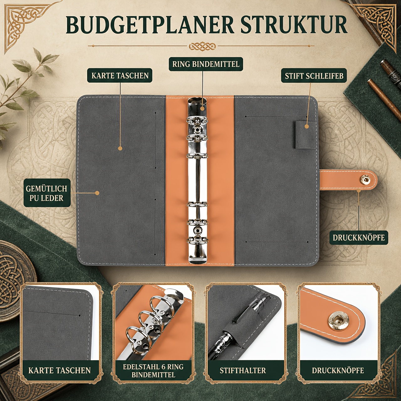Biroyal A6 Savings Challenge Book - Budget Planner With 7 Major Challenges - Money Notebook, Cash & Financial Planner - Includes Budget Sheets And Envelopes