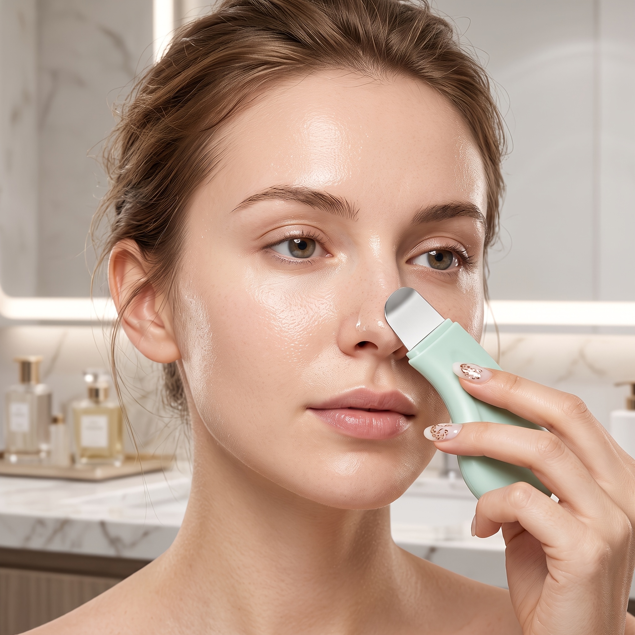 4pcs Facial Cleansing Kit with Scrub Brush & Blackhead Scraper