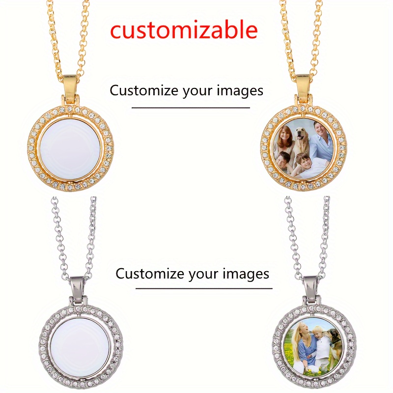

[custom] Fashion Ladies Personalized Customized Picture Rotatable Round Pendant Necklace Double-sided Special Creative Picture Diy Metal Necklace Jewelry Accessory