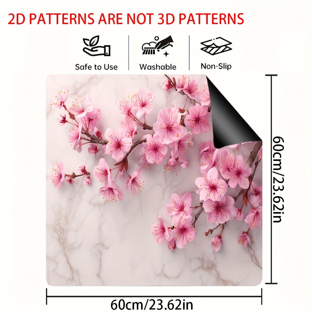 TEMU 1pc Cherry Stove Top Protector - Oven Liner With Elegant 2d Floral Print, Compatible With / Stoves, Stove Protector For Home & Commercial