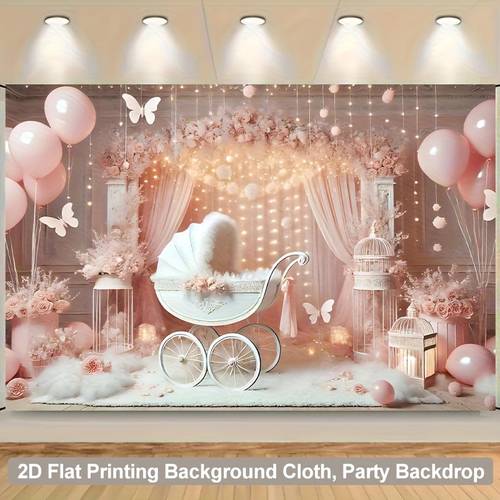 2d flat 2d flat 2d flat printing banner 1pc vintage baby setup with whimsical elements vibrant background cloth for wedding birthday christmas thanksgiving fall entryway room decorations easy to set up reusable
