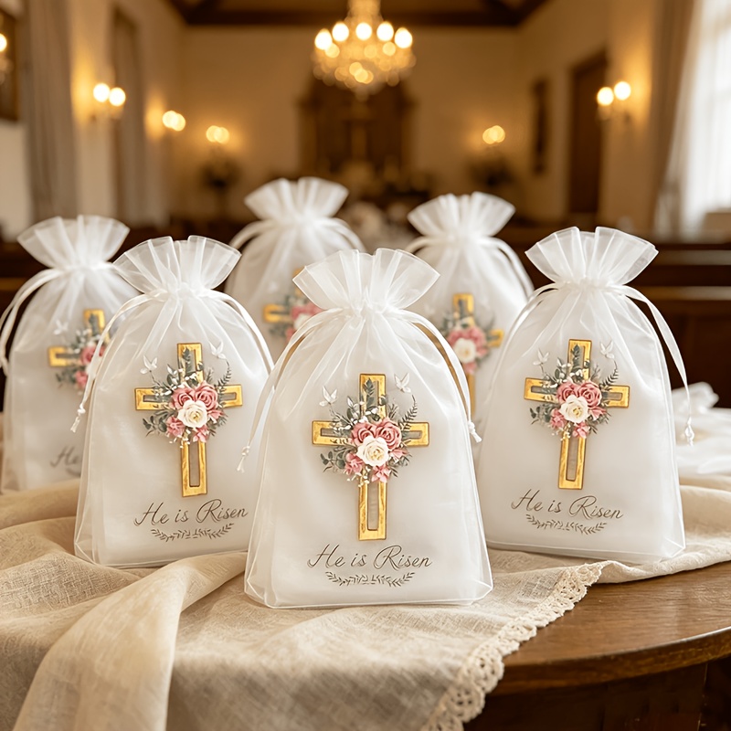 regalo para ella/él 24 bolsas de   para   de bautizo:   de cruz de primera comunión con flores.   para bautizos, primera comunión, baby showers,  s de   de género,  , decoraciones para  s de despedida de soltera, reuniones familiares