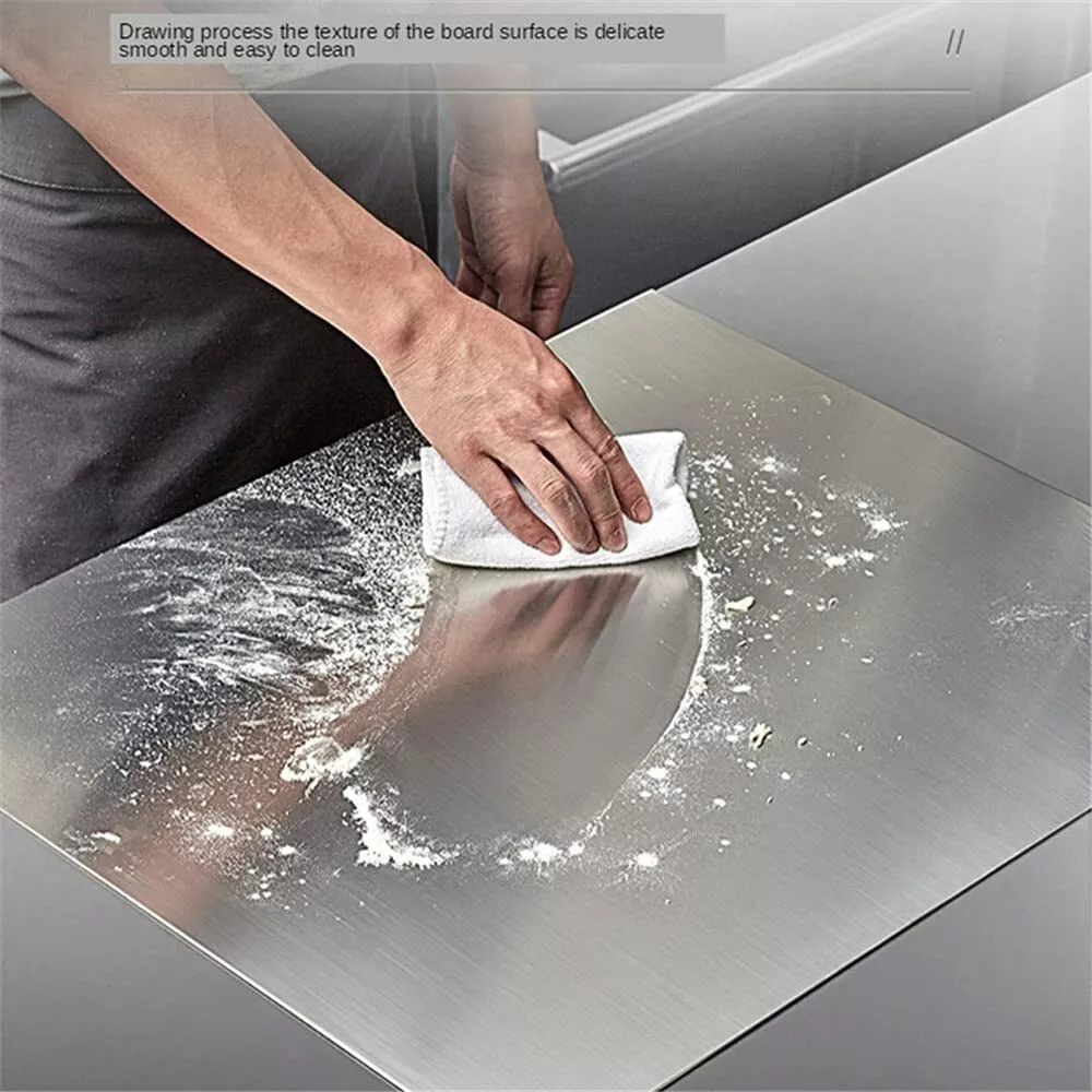 TEMU Large 70x50cm Stainless Steel Cutting Board With Commercial-grade Non-slip Surface & Easy-to- - Heavy-duty Kitchen Counter Protector, Suitable