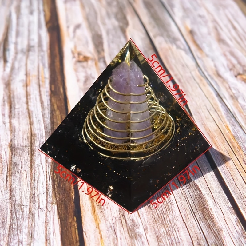 1pc, Orgone Pyramid, Rose Quartz Pillar, Obsidian, Used As Holiday Party Decoration, Home Decoration, Perfect Gift For Christmas, Valentine's Day, New Year, Holidays.