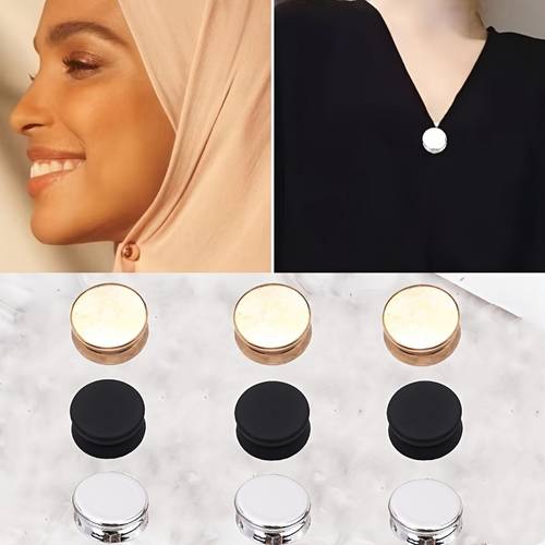6 sets fashionable flat fasteners multi color removable magnetic buttons for shirts collars pants cuffs scarves headwraps decorative additions button sets sewing additions supplies apparel buttons
