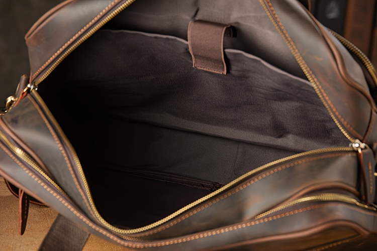 Crazy Horse Genuine Leather Scratch Repairable Men's Handbag, Handmade Vintage Crazy Horse Genuine Leather Tote Bag, Large Capacity Laptop Bag, Men's Single-Shoulder Crossbody Bag, Genuine Leather Business Briefcase