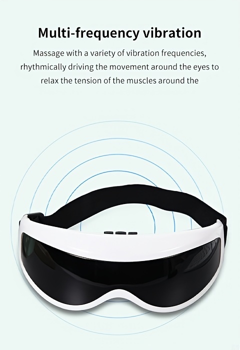 New Portable Electric Eye Massager for Home Use, Vibrating Eye Care Device, Eye Massage Mask - White - 1pc
