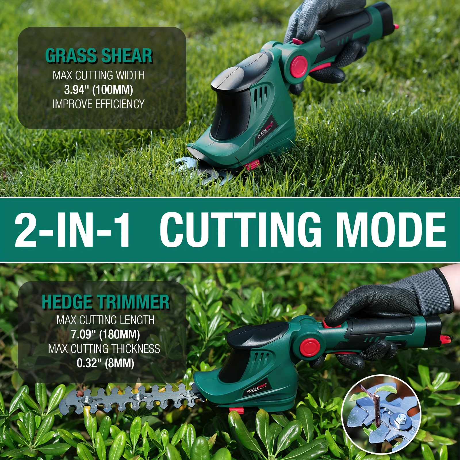cordless grass shear hedge trimmer 2v 2in handheld Temu