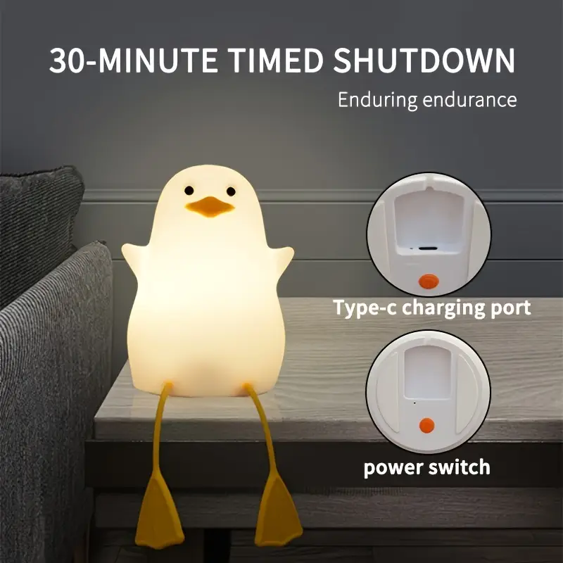 a yellow duck night light a fun yellow that flaps its wings a phone holder a rechargeable night lamp suitable for bedrooms and living rooms a quirky home decoration birthday and easter gifts Product details 6