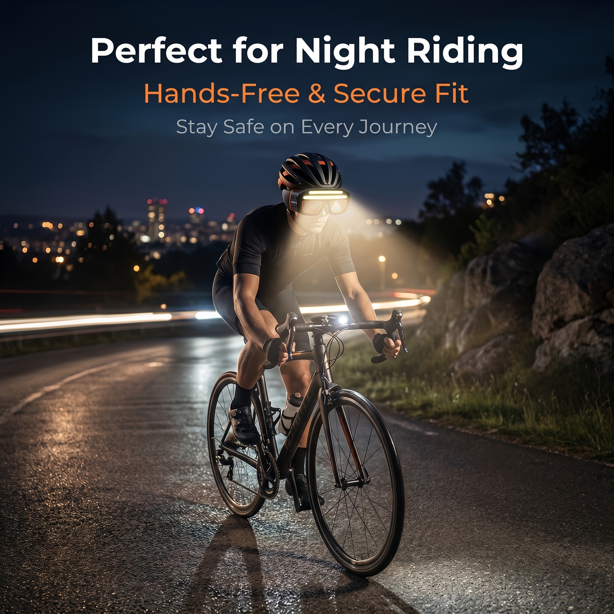 Head-mounted Multi-functional Headlamp, Featuring a New Type of Polymer Lithium Battery and a Protective Eyewear Design, with 3 Lighting Modes. It Is Portable and Convenient, Does Not Interfere with Work. Head-mounted Cycling Headlamp