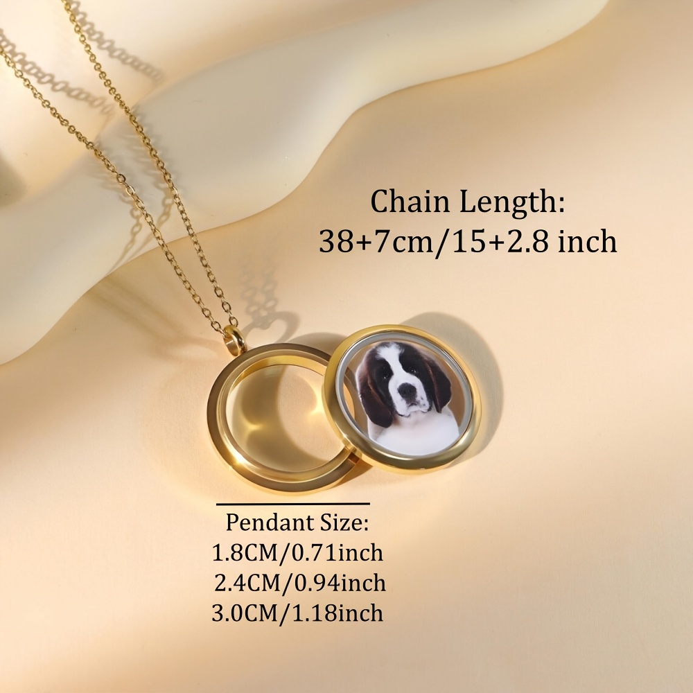 Custom Family Photo Glass Locket Necklace, Personalized Keepsake