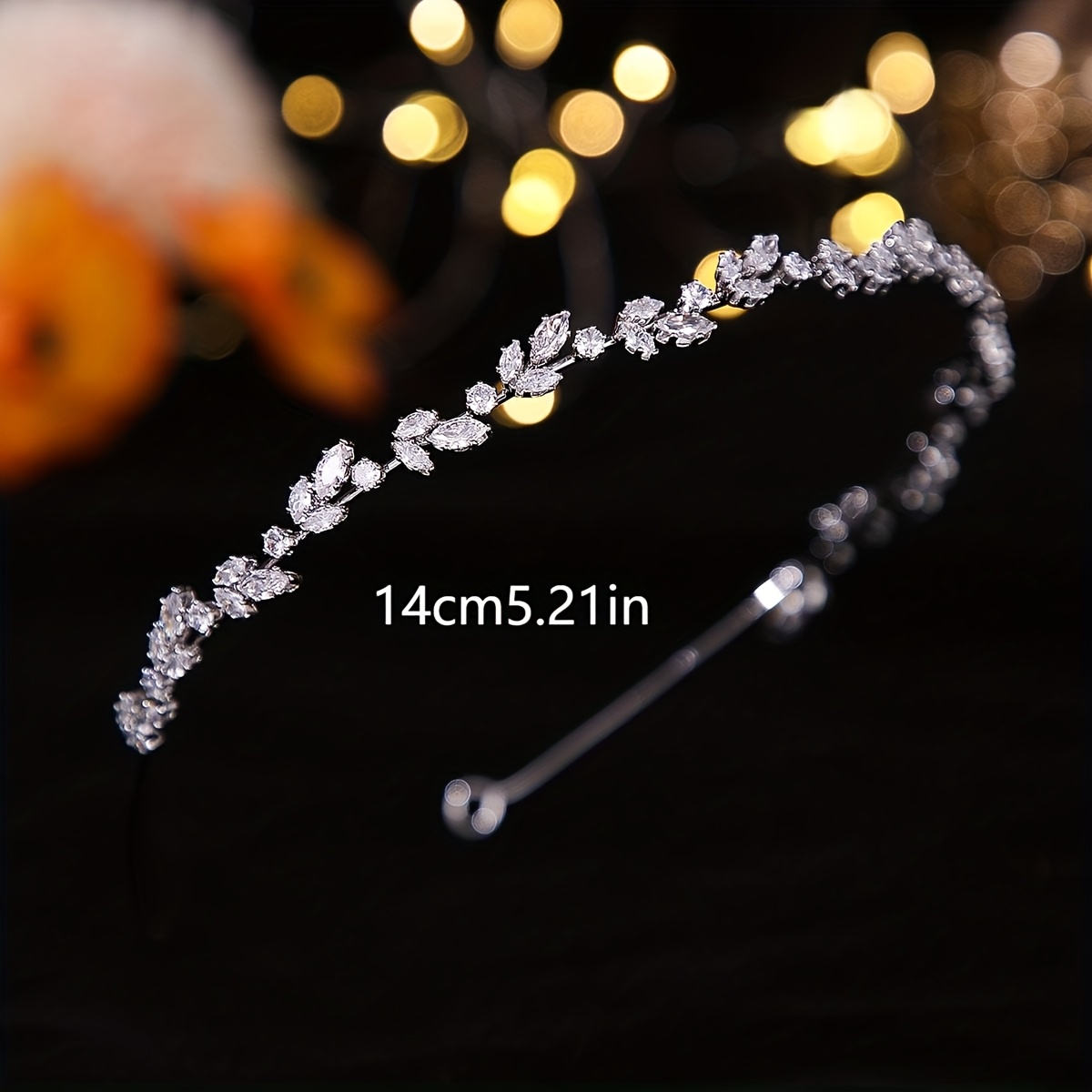 1pc Fashion Inlaid Shimmering Cubic Zirconia Single Layer Classic Branch Headband Women's Date Gift