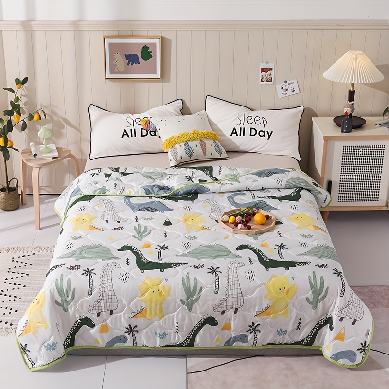 

1pc Dinosaur World Summer Quilt Soft Skin-friendly Printed Summer Cool Quilt Air Conditioning Quilt Small Fresh Thin Quilt Living Room Sofa Quilt Nap Thin Quilt Multi-purpose Small Thin Quilt