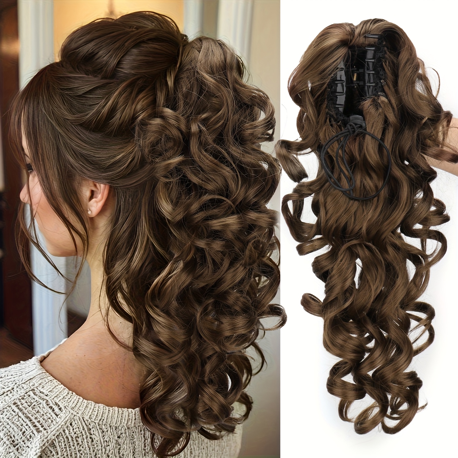 Vintage Ponytail Wig, Fashionable Synthetic High-heat Resistant Ponytail Wig, Suitable For Daily Wear, Adds Volume, Ideal For Holiday Carnivals, Halloween, And Christmas