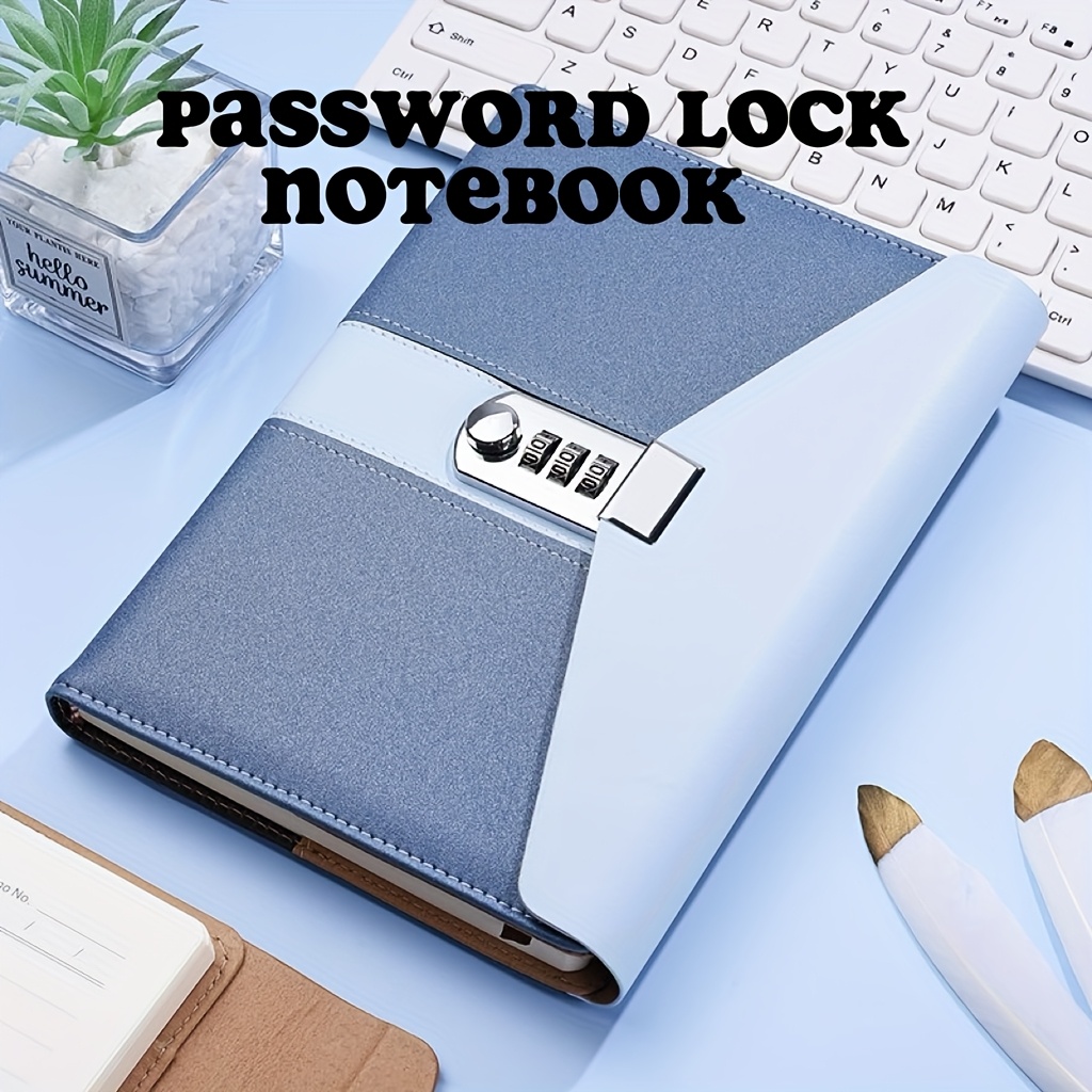 a5 notebook with combination lock privacy protection   carry   practical stylish for office or school   feature durable cover 0