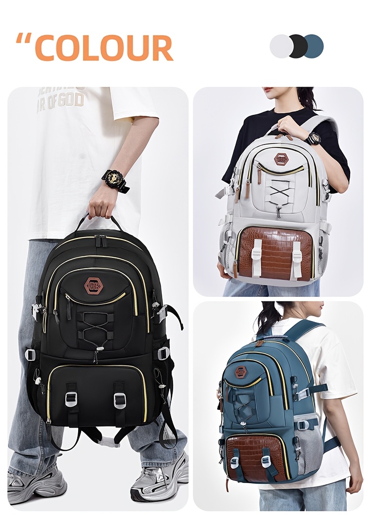 [Durable Travel Backpack] Durable Large Capacity Backpack | Separate Shoe Compartment, Easy-to-Clean, Multiple Compartments for Business Trips, Daily Use & Outdoor Travel - Holiday Gift, Adjustable Strap, Lightweight, Laptop Compartment, Travel Gear