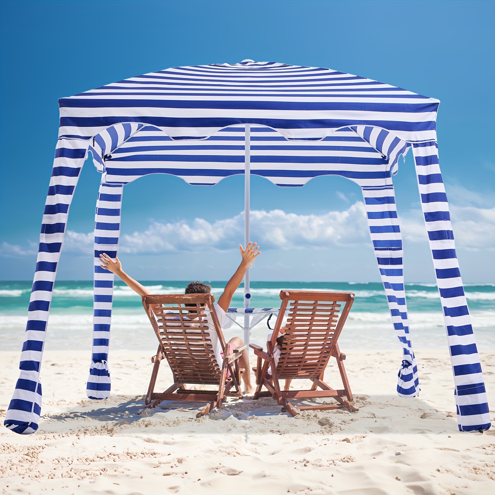 Cabane De Plage Qipi – Auvent Siesta Beach – Imperméable, Portable – 185x185x230 Cm