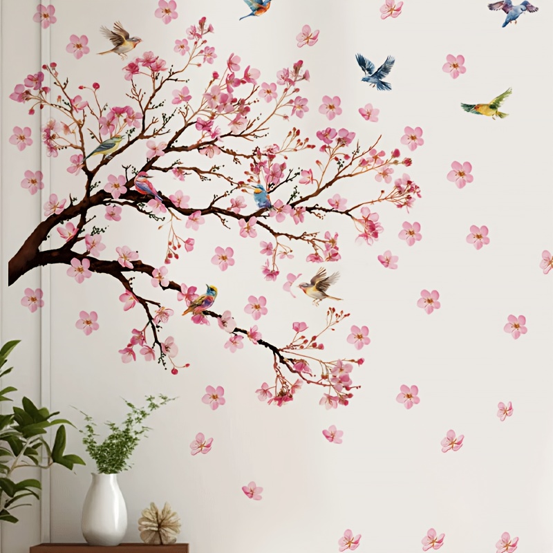 Tree & Bird Wall Decals - Removable Pvc Stickers For Bedroom, Living Room, And Study Decor