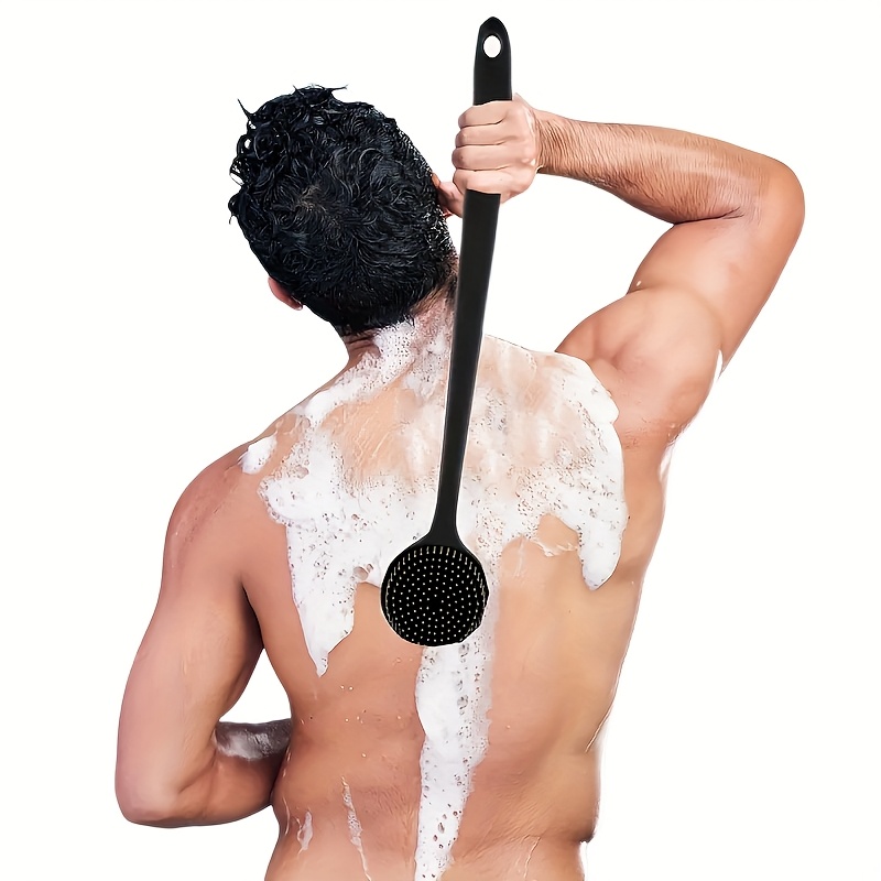 extra long bath brush with non   heavy duty back feet body scrubber dual sided soft bristles for exfoliation massage fast drying silicone shower brush no battery needed ideal for adults seniors 14 72 single   bathroom essentials senior bathing aid ergonomic handle back scrubber hygienic design easy to   spa Product details 7