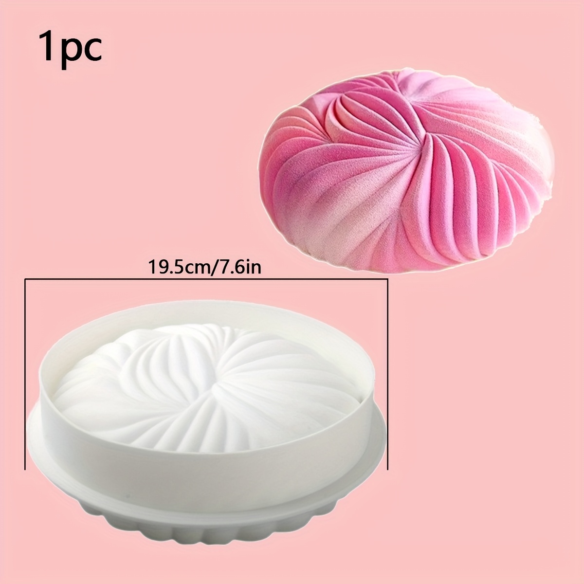 Image of Single Round Pearl-shaped French Mousse Mold Round Dune Cake Silicone Mold Chocolate Baking Tool