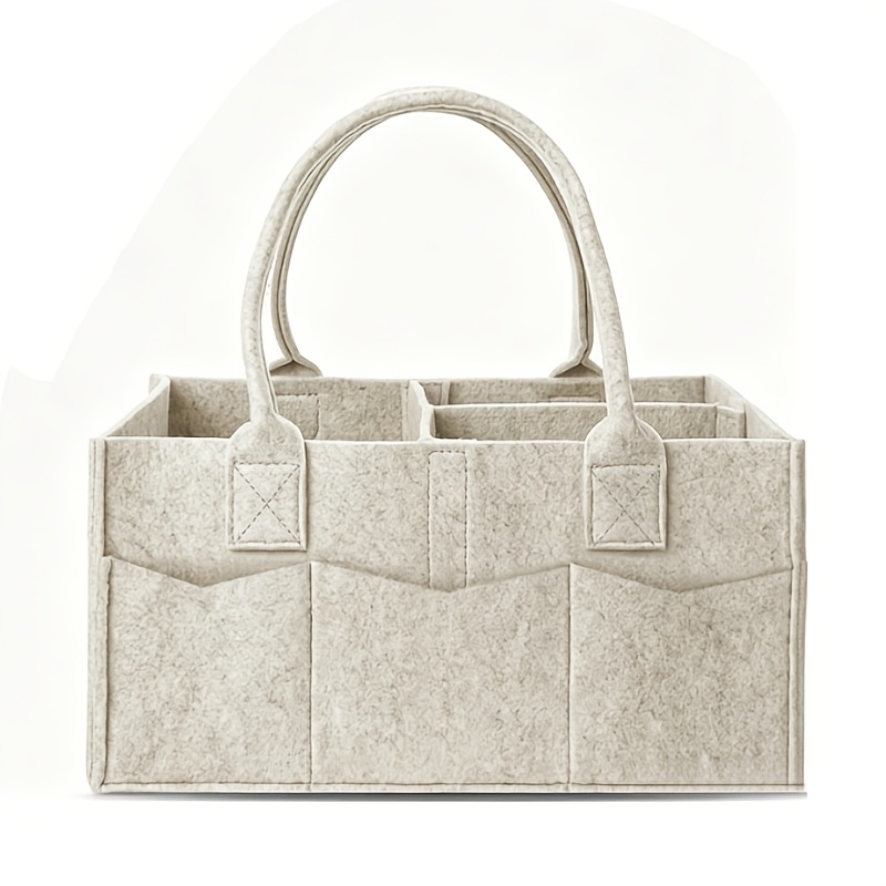 Felt Storage Basket, Foldable Diaper Bag, Portable Organizer With Handle, Suitable For Commuting And Business Trips, Multifunctional Basket, Shelf Baskets