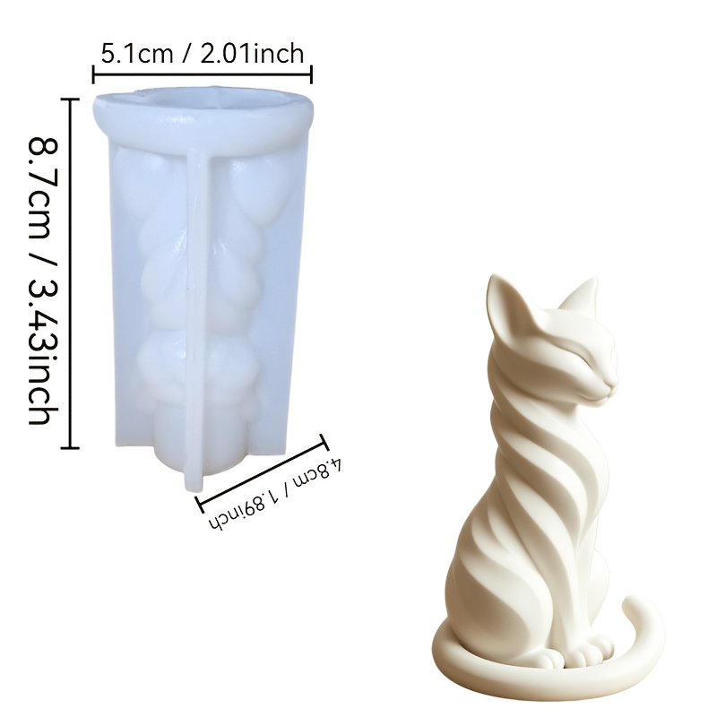 TEMU [resin Silicone Mold] Artistic Squinting Cat Silicone Mold, Reusable For Resin Dropping, Scented Candles, Gypsum Soap, Clay, Cement And Other