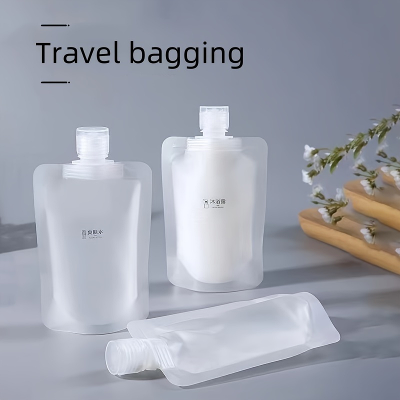 

3 Pcs Travel Bags: Reusable Plastic Bottles For Bath & - Hand Wash Only, Odorless, Elliptical Shape