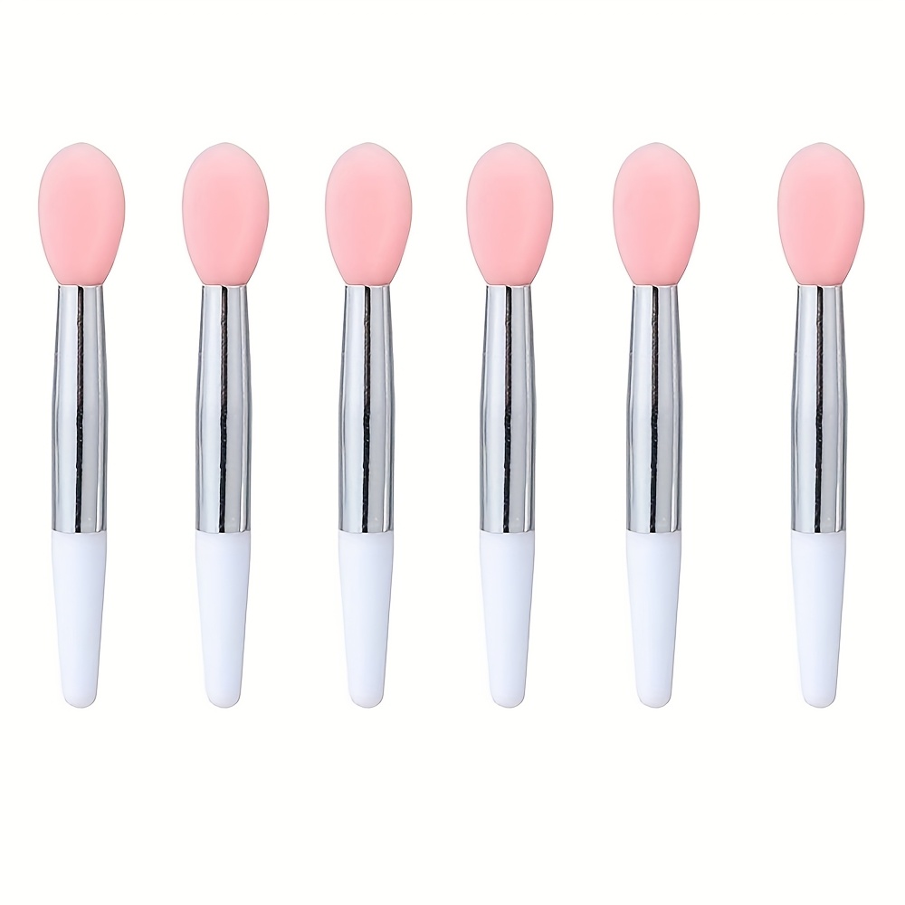 TEMU 6 pezzi Nuovi pennelli per maschera Strumenti di , pennelli portatili in silicone, con tappi per l'applicazione della maschera