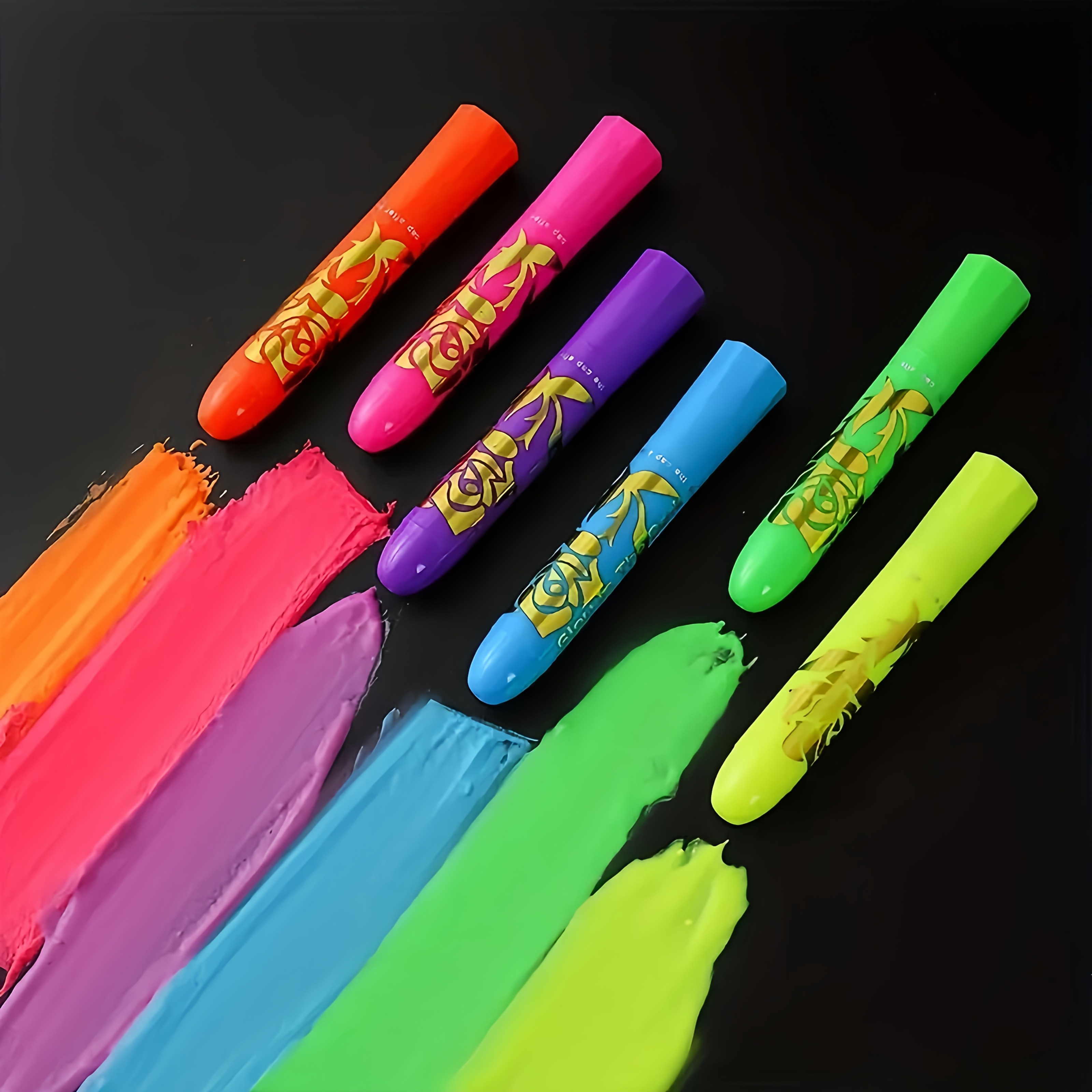 Makeup Black Light Markers For Skin Color Glow In The Black Light UV Face Paint Crayon Markers For Kids
