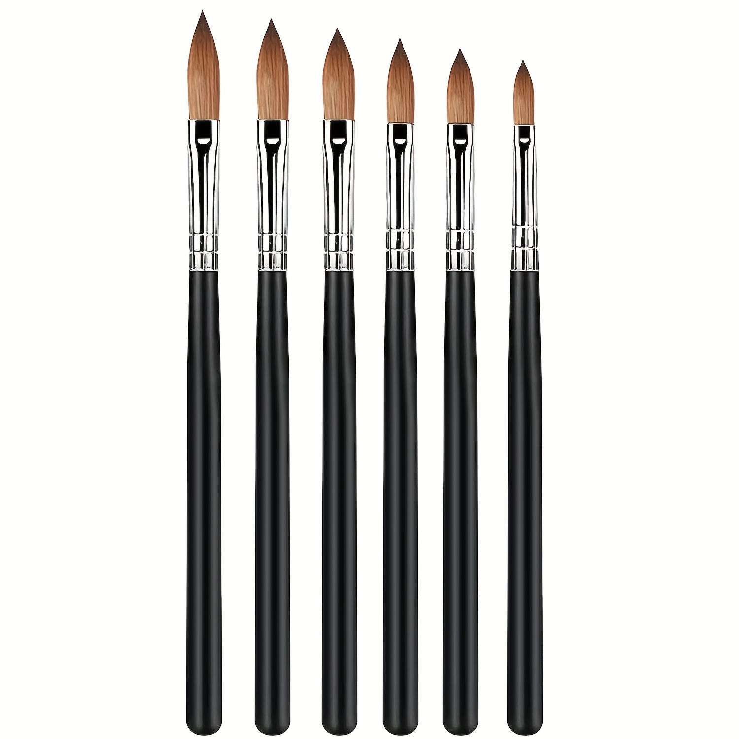 Image of 6pcs Nail Art Brush Set - Gel & Acrylic Design Tools, For Painting And Watercolor Nail Decorations, Includes For Detailed Work, Nail Art Tools