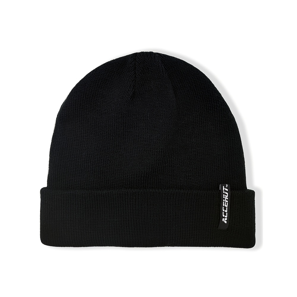 TEMU Unisex Solid Color Beanie Hat, Soft Acrylic Skull , Classic Daily Casual Hat For Men And Women Autumn Winter Christmas Hat
