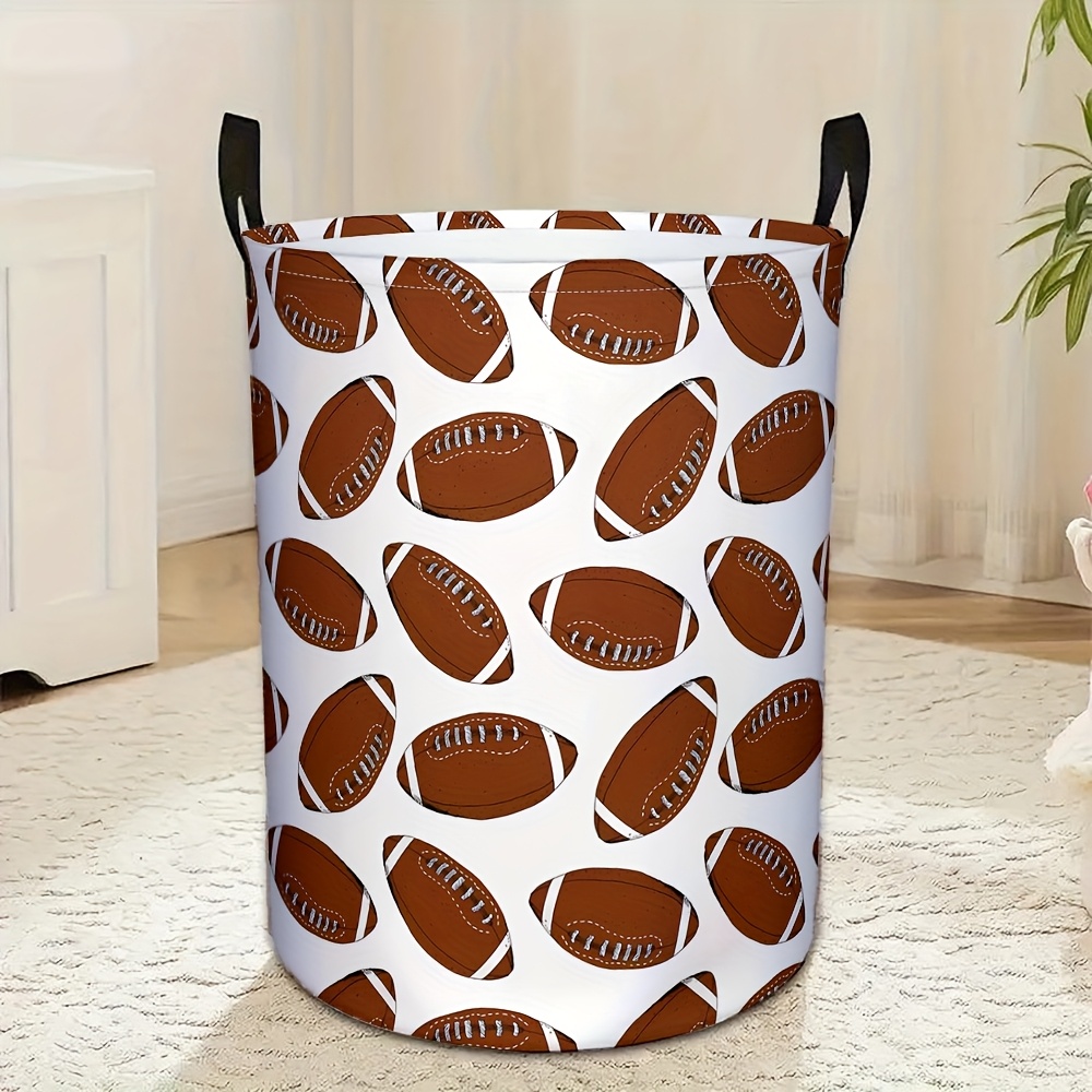 TEMU 1pc, Panier à linge, de rangement pliables de ballon de football pour la décoration intérieure, bureau, organisateur, paniers à linge