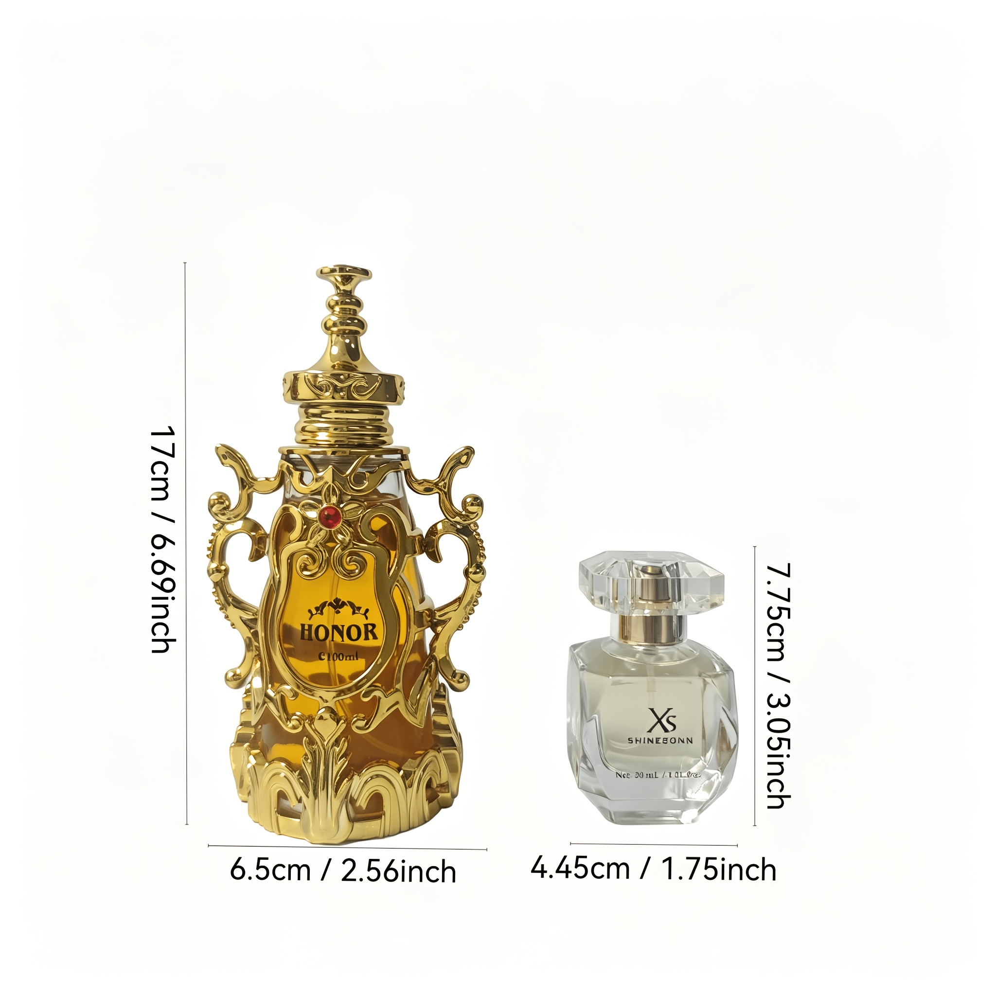 Image of 2pcs Floral Spicy Leather Perfume Set Golden Diamond Perfume And Arabian Perfume Pure Floral And Spicy Leather Oriental Notes For Daily Commuting Dating Holiday Gift Concentration 5 To 15 Percent