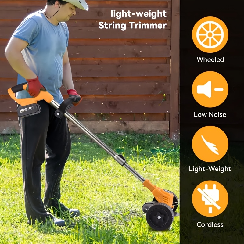 Portable Home Electric Lawn Mower, Yard Weeder/ Lawn Mower with 3 Models of Blades And Two High Capacity Lithium-Ion Batteries, Strong Power, Lots of Gifts, Suitable for Lawn Yard Garden, Gifts for Father Husband, Father'S Day Gift