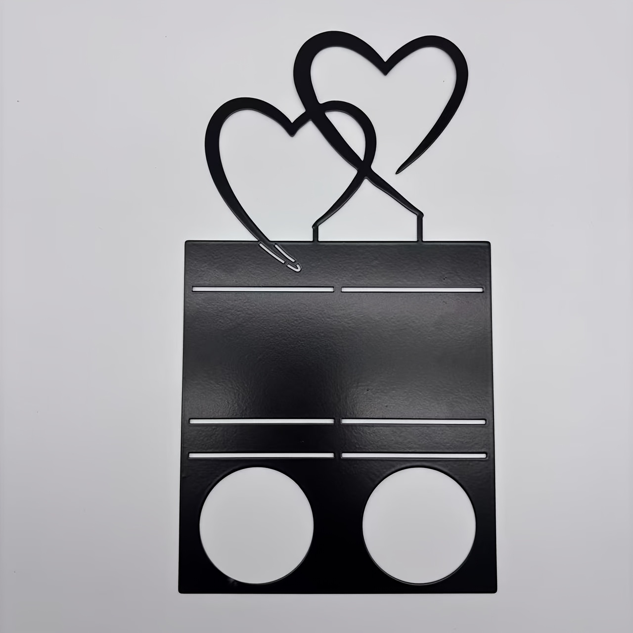 E-shop Romantischer Verflochtener Doppelherz-Metallkerzenhalter - Tischkerzenständer mit gedrehtem Herz, Montage für Valentinstag, Hochzeitstag,
