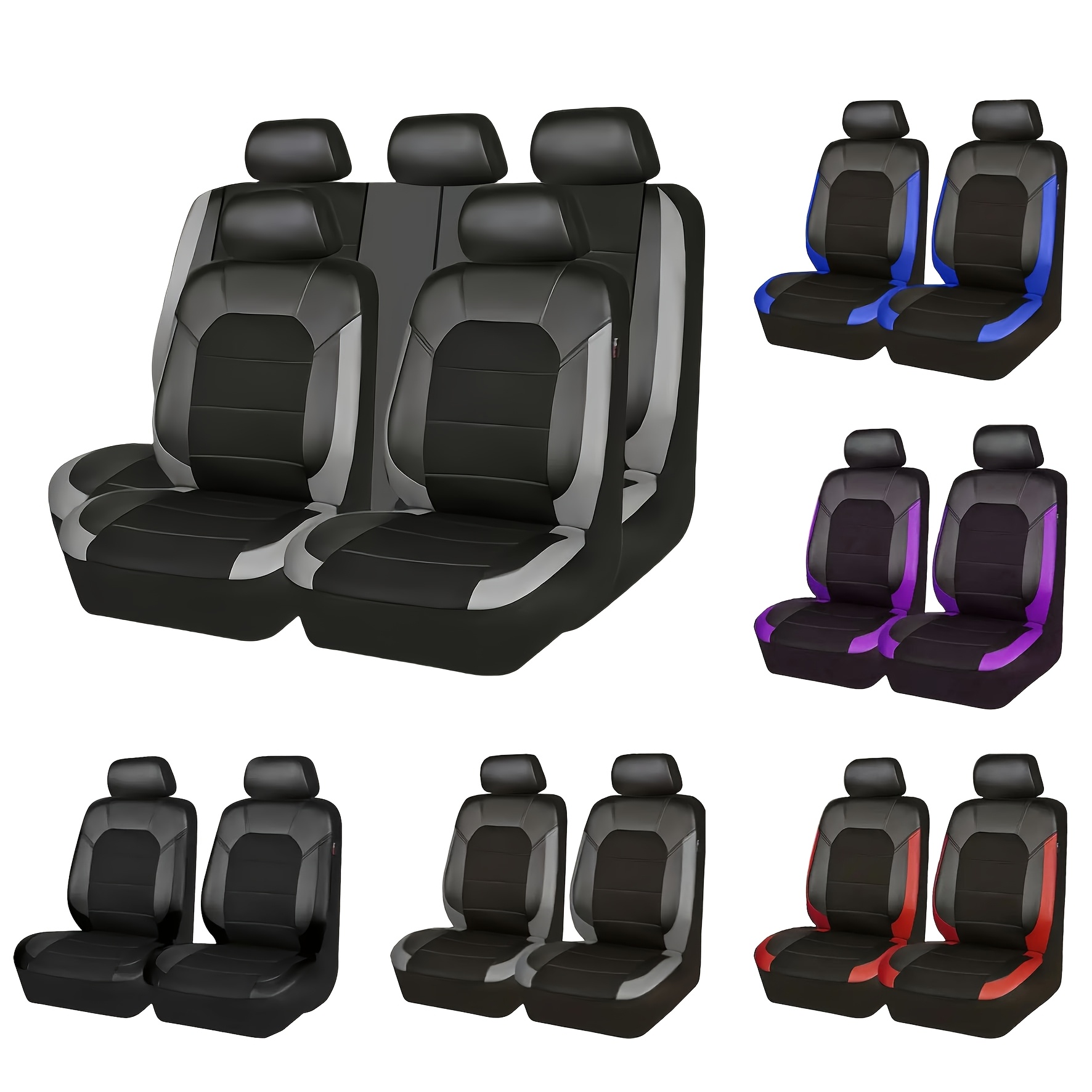 Full Set Car Seat Covers, Pu Leather Car Seat Cover Full Surround Comfortable Automotive Vehicle Cushion  For Most 5 Seats Cars Suv Truck  G 601099644023138