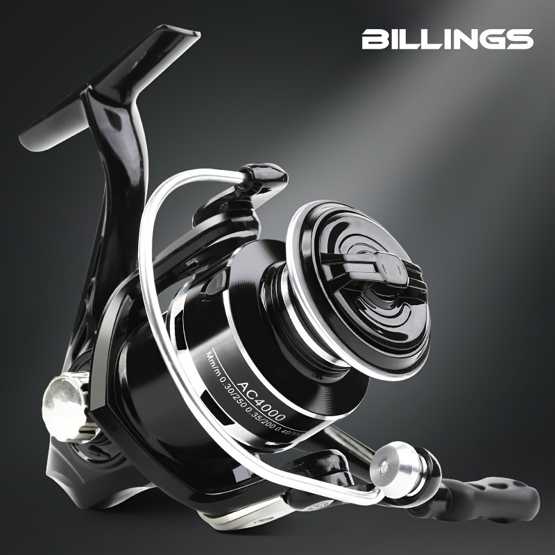 

Moulinet BILLINGS AC Série 1000-7000 - , & Léger avec Rocker Métallique CNC, de Vitesse 5.2:1, Frottement Max de 22LB pour la Pêche en Eau Salée & Douce